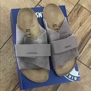 Birkenstock faded purple Taupe Suede Slip-On Sandals Sz 41